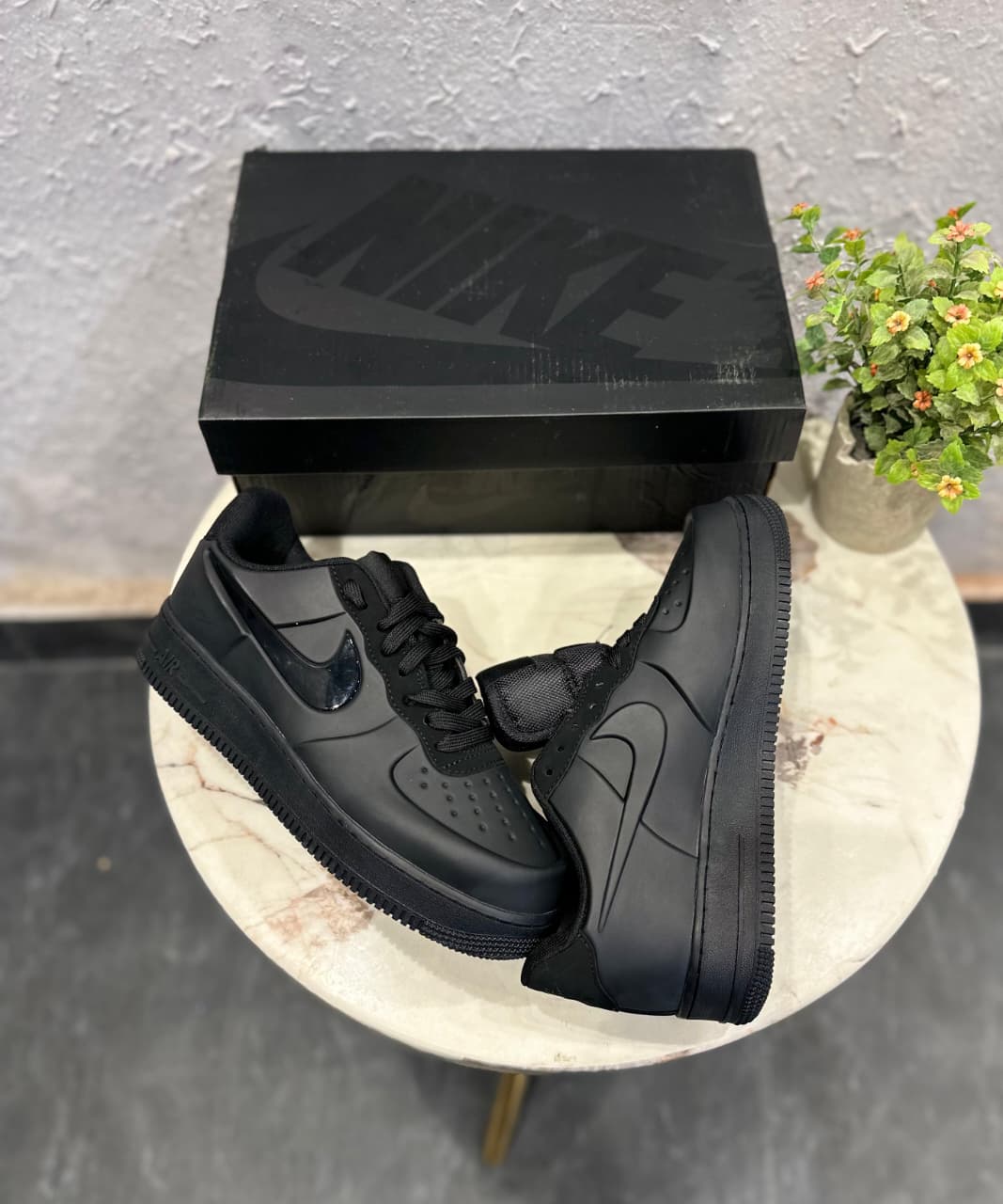 NIKE AIRFORCE FOAMPOSITE PRO METALLIC BLUE BLACK