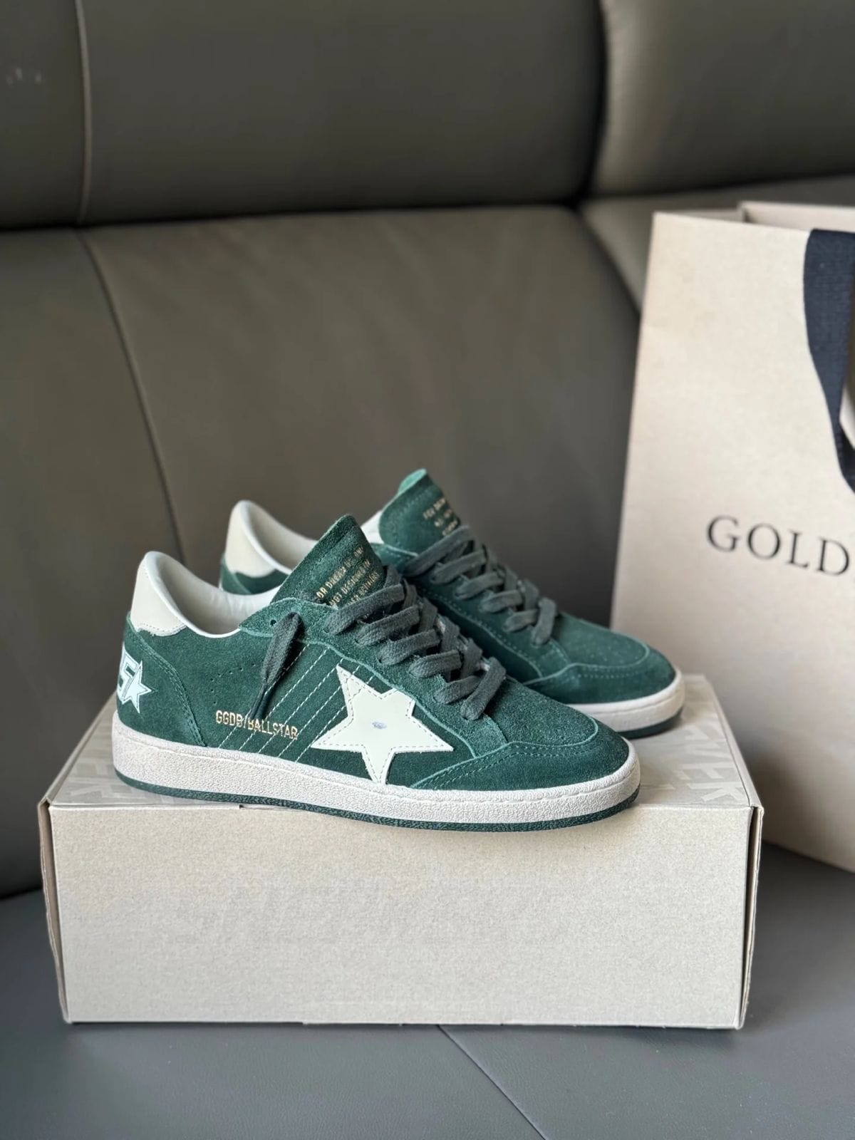 GOLDEN GOOSE BALL STAR GREEN SNEAKERS