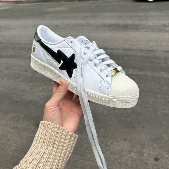 ADIDAS ORIGINALS SUPERSTAR BAPE WHITE BLACK