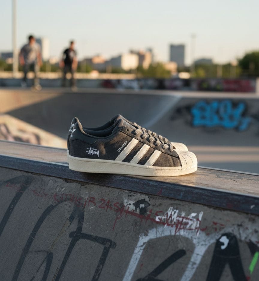 ADIDAS ORIGINALS SUPERSTAR STUSSY GREY