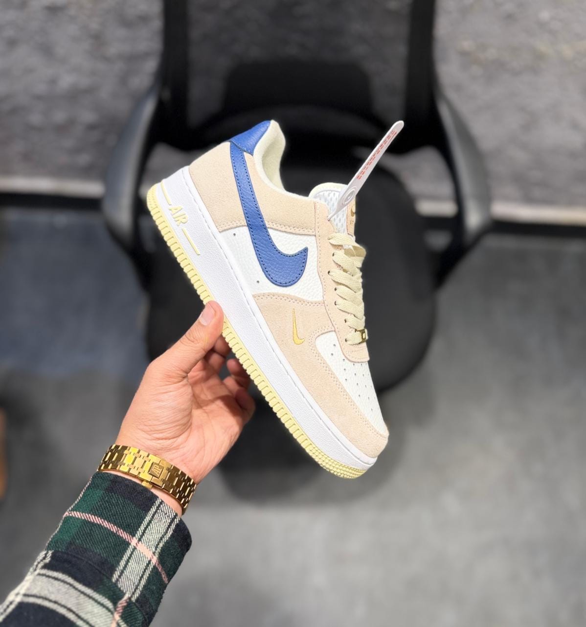 NIKE AIRFORCE ONE WHITE NAVY GOLD