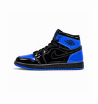 AIR JORDANS RETRO 1 PATENT BLUE BLACK