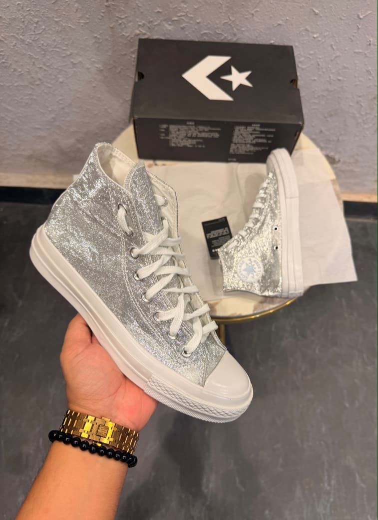 CONVERSE CHUCK 70 MID METALLIC SILVER