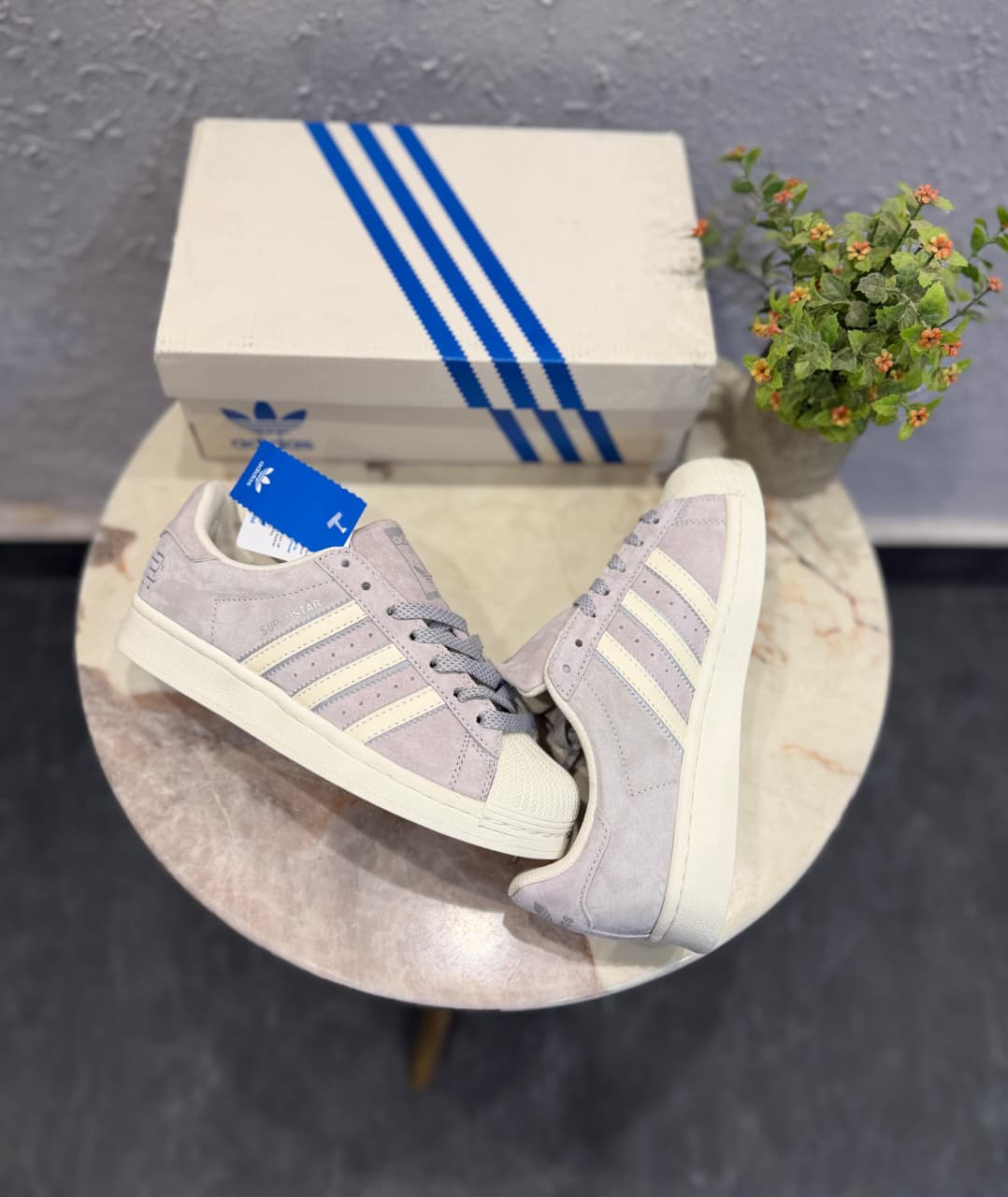 ADIDAS ORIGINALS  SUPERSTAR GREY SUEDE REIGN