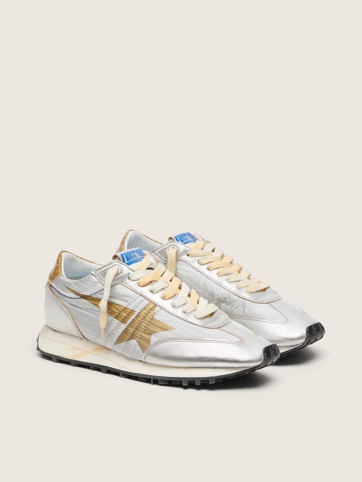 GOLDEN GOOSE MARATHON SNEAKER SILVER GOLD