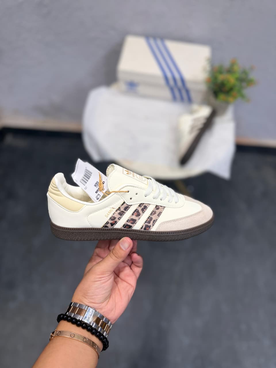 ADIDAS ORIGINALS SAMBA CREAM LEOPARD STRIPES
