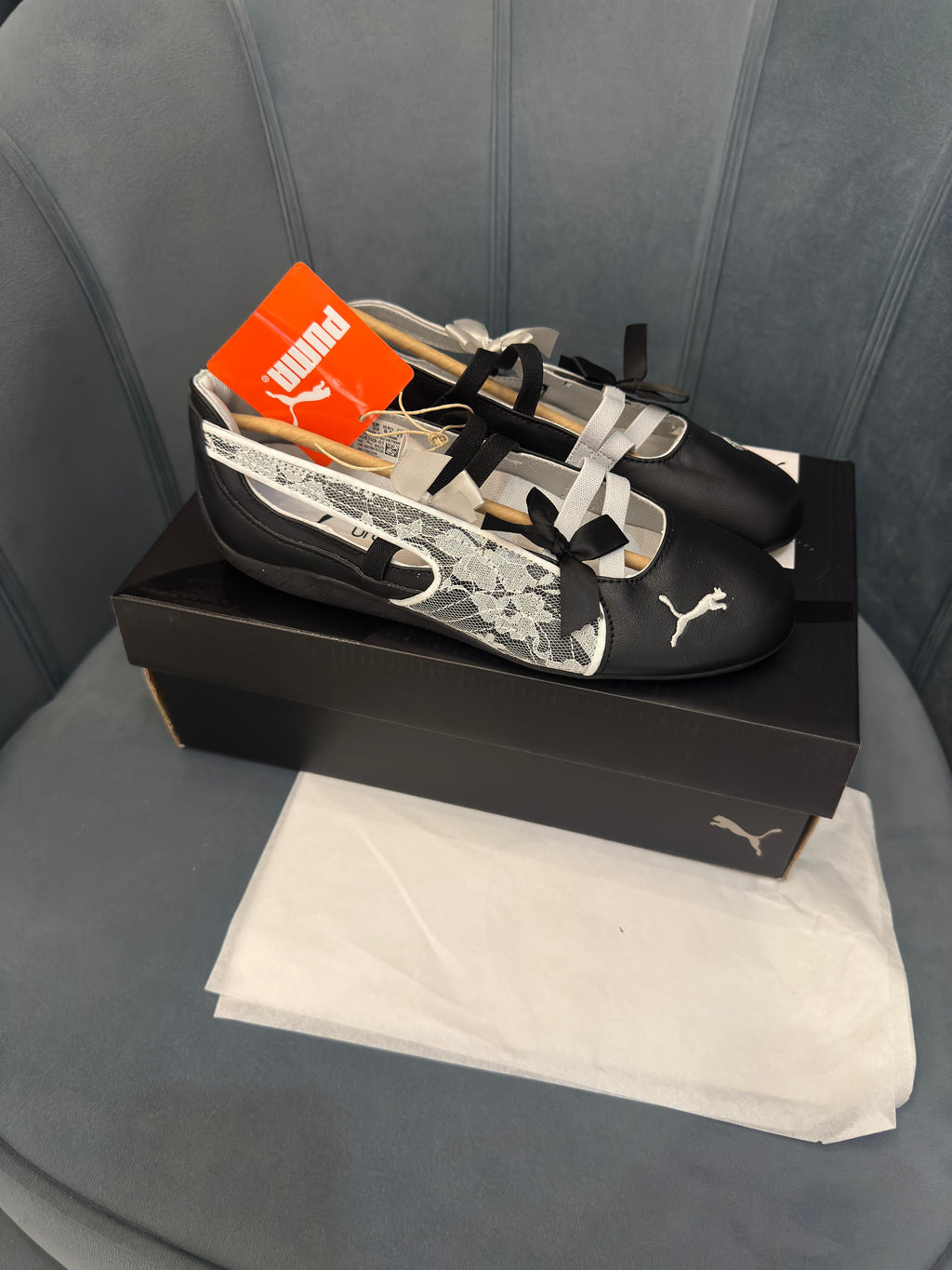 PUMA SPEEDCAT BALLET LACE SILVER AND BLACK