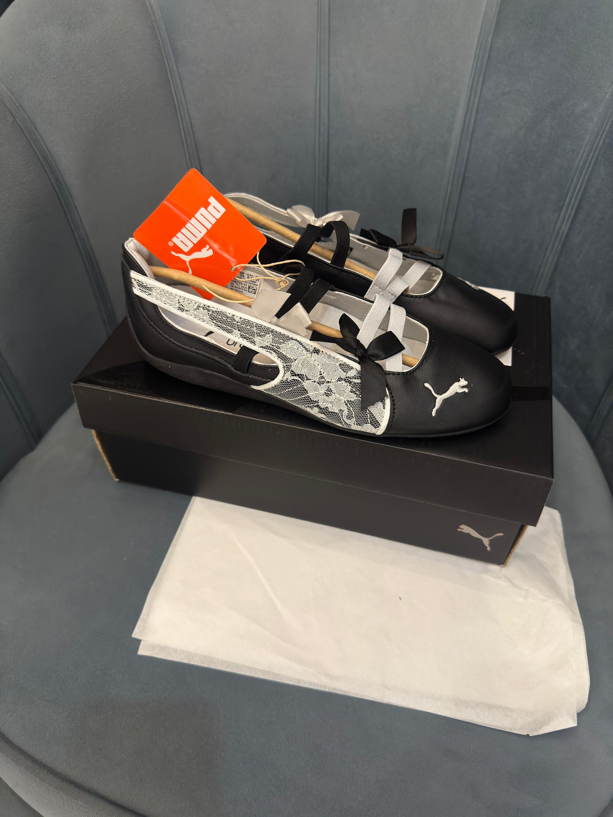 PUMA SPEEDCAT BALLET LACE SILVER AND BLACK