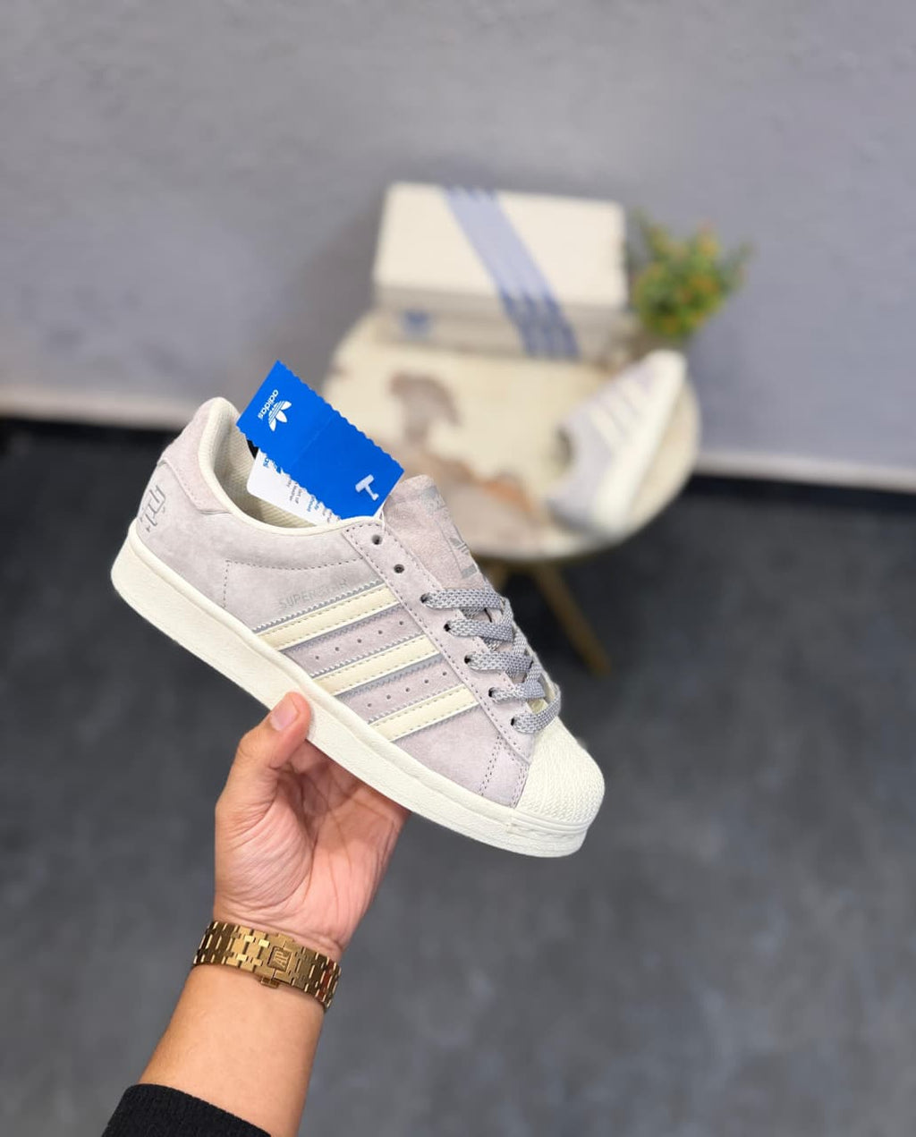 ADIDAS ORIGINALS  SUPERSTAR GREY SUEDE REIGN