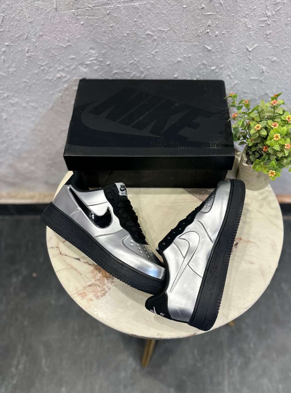 NIKE AIRFORCE FOAMPOSITE PRO METALLIC BLUE METALLIC BLACK