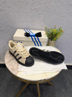 ADIDAS ORIGINALS SUPERSTAR BEIGE BLACK SILVER