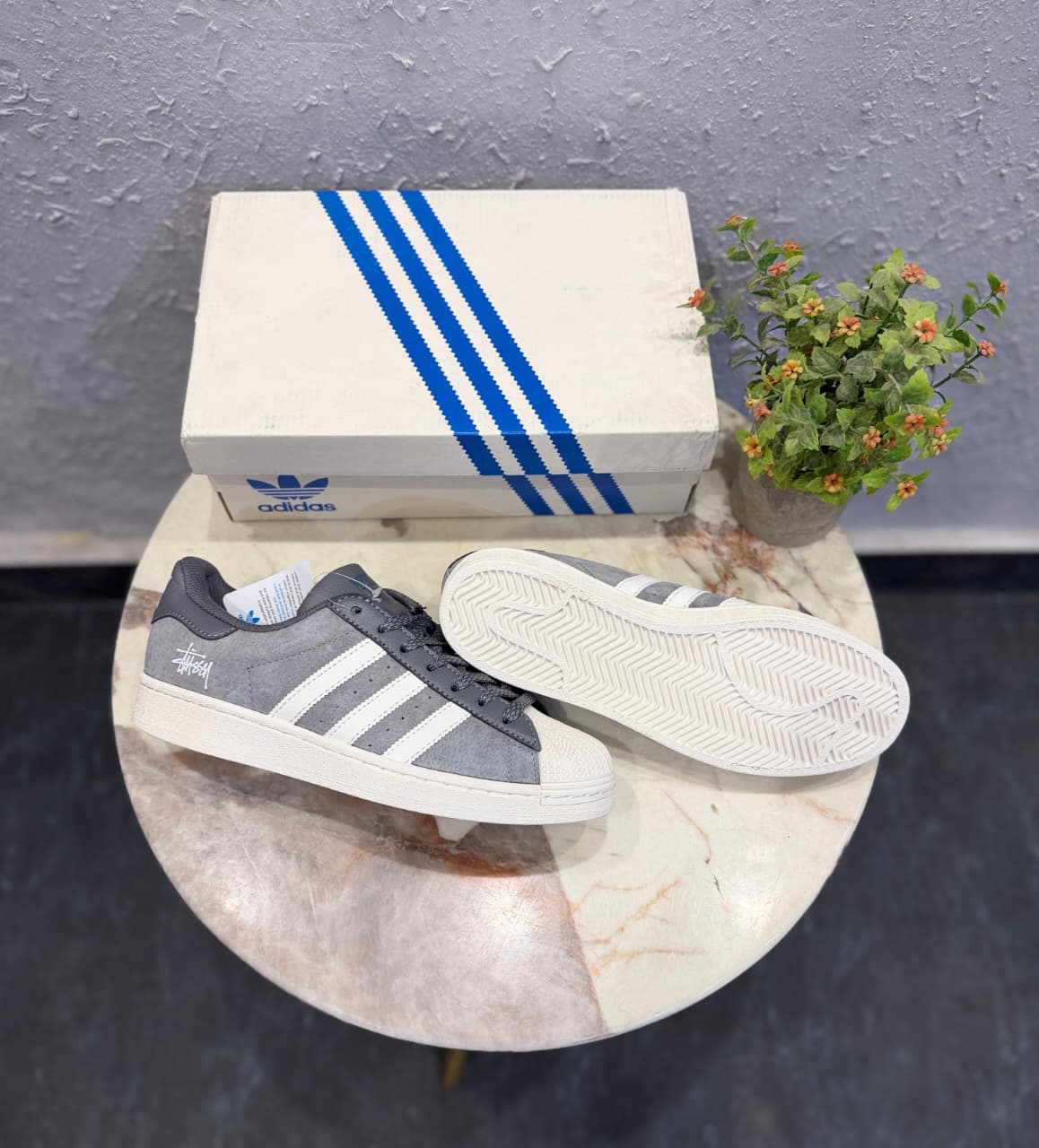 ADIDAS ORIGINALS SUPERSTAR STUSSY GREY