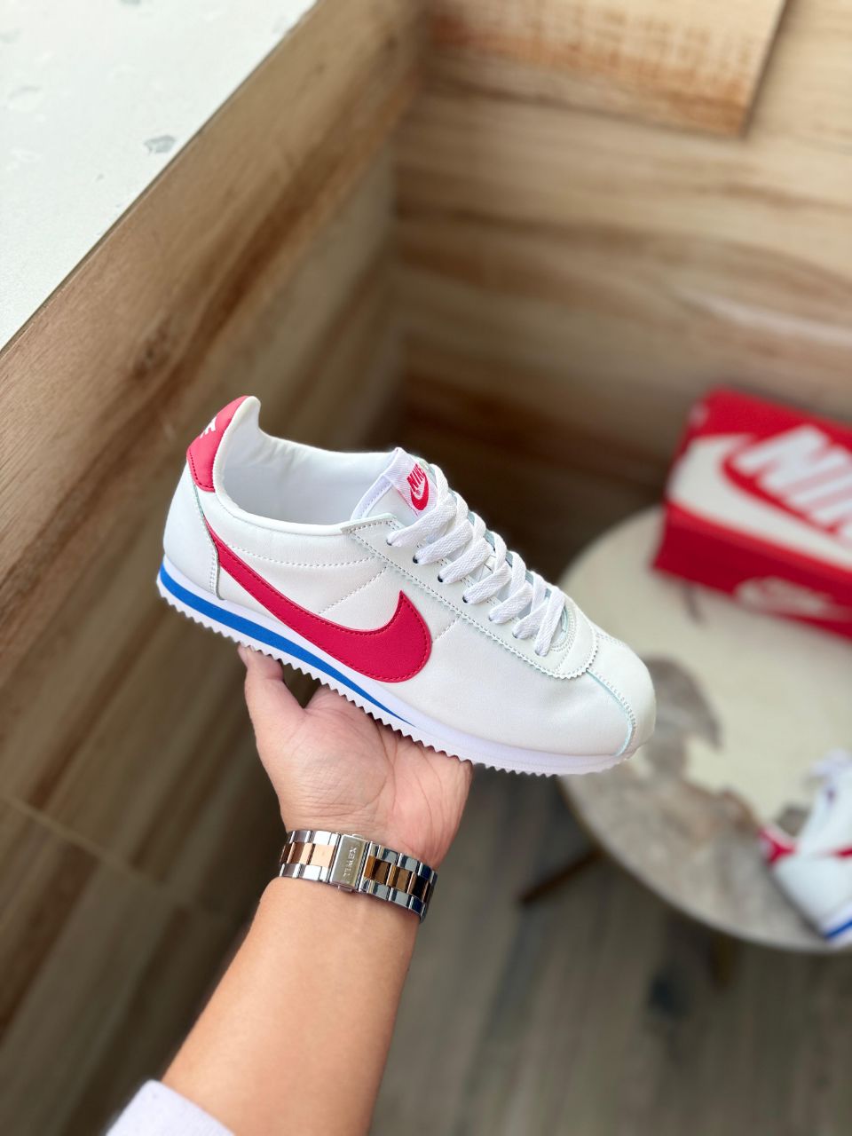 NIKE CORTEZ  VARSITY RED & WHITE AND BLUE
