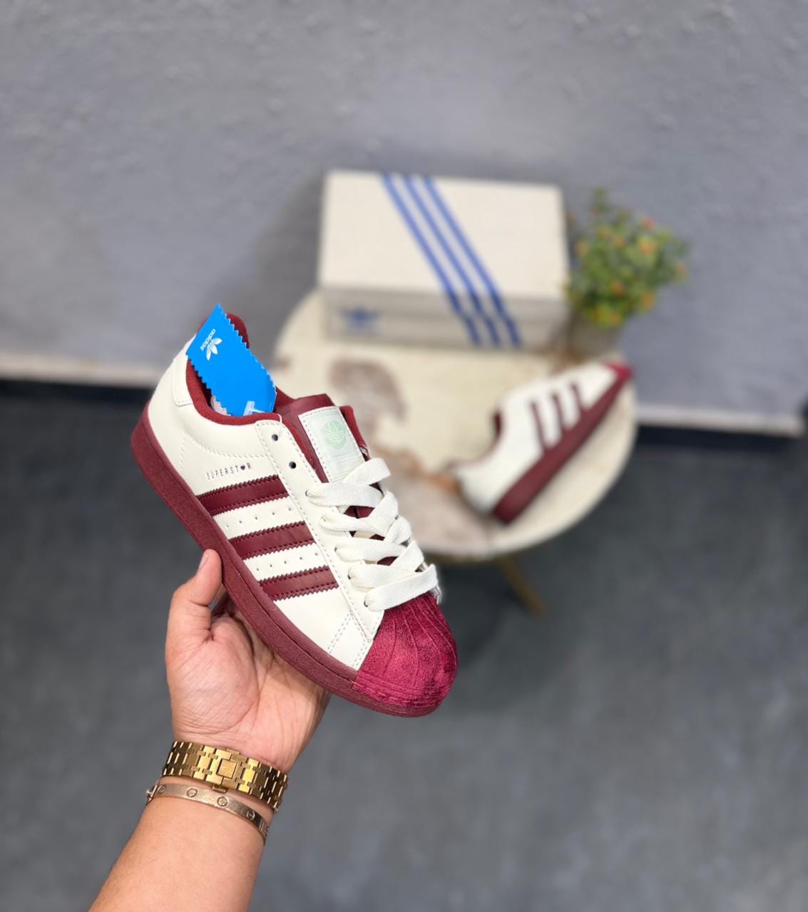 ADIDAS ORIGINALS  SUPERSTAR WINE WHITE CHERRY
