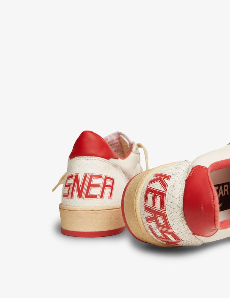GOLDEN GOOSE BALL STAR WHITE RED SNEAKER