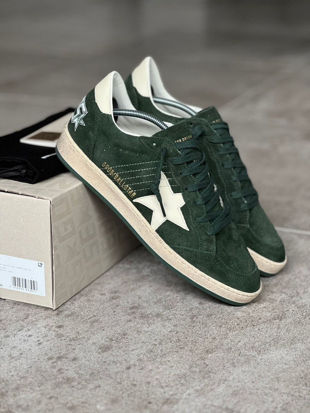 GOLDEN GOOSE BALL STAR GREEN SNEAKERS