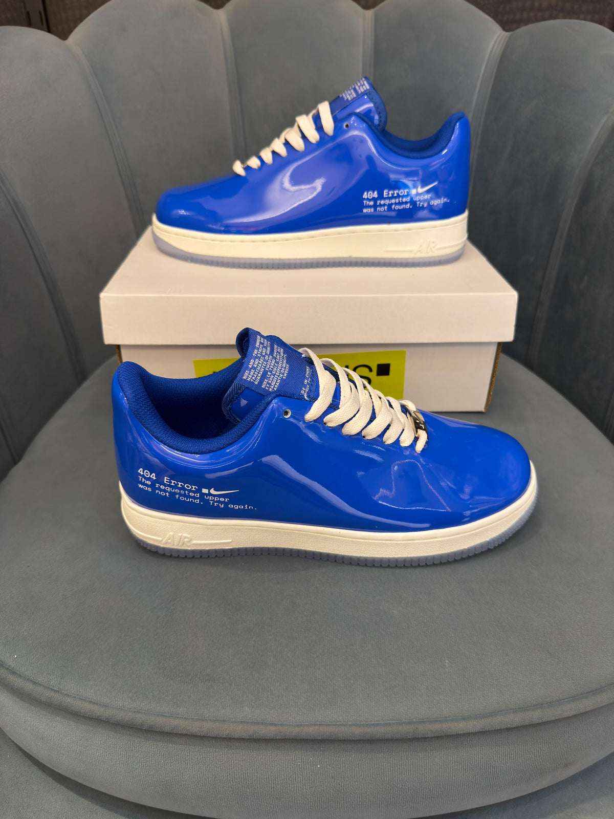NIKE AIRFORCE ONE SWOOSH ERROR  BLUE
