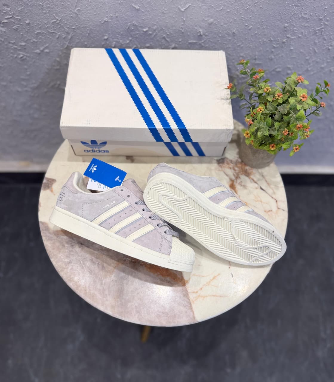 ADIDAS ORIGINALS  SUPERSTAR GREY SUEDE REIGN