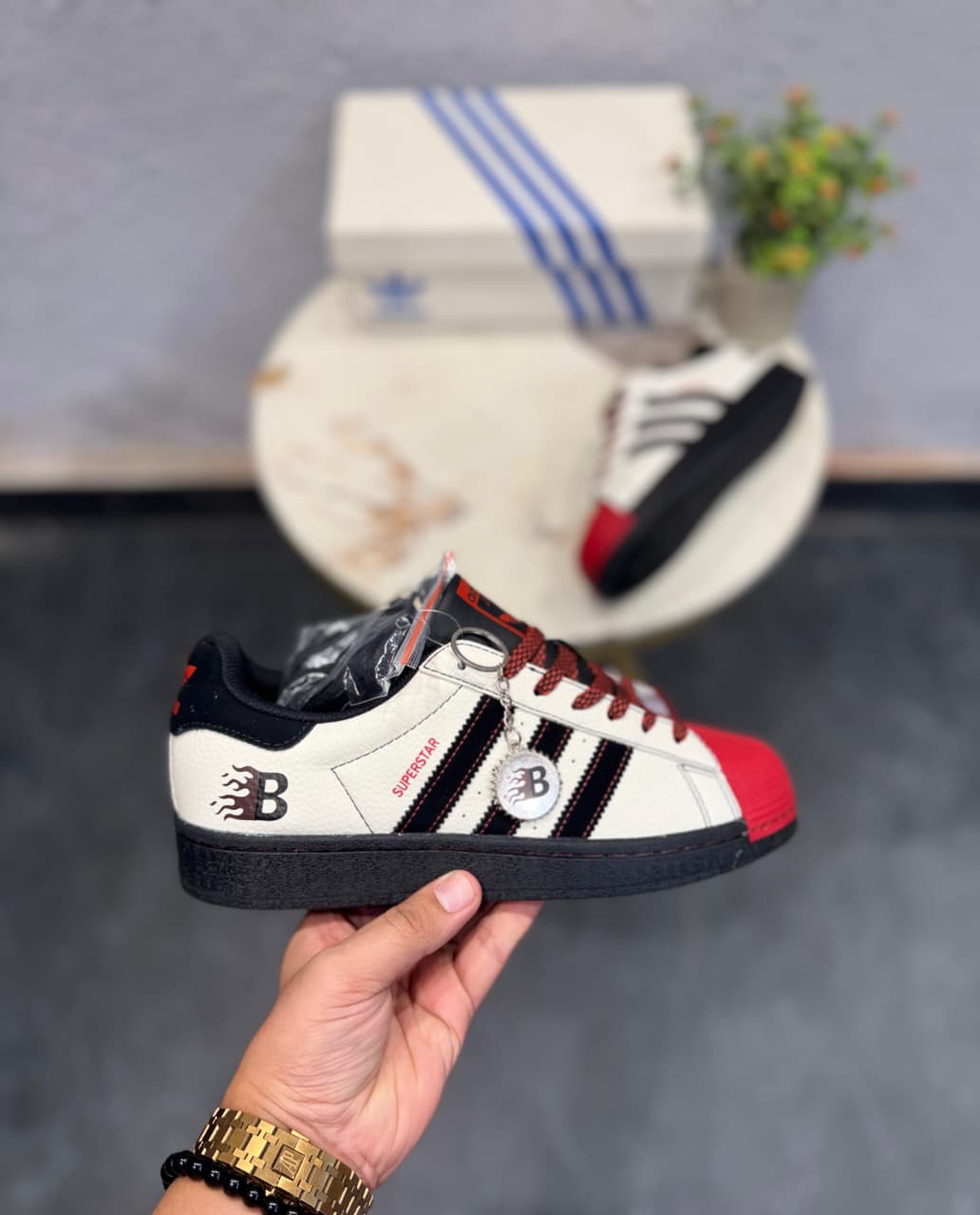 ADIDAS ORIGINALS  SUPERSTAR X BALMAIN KEYCHAIN