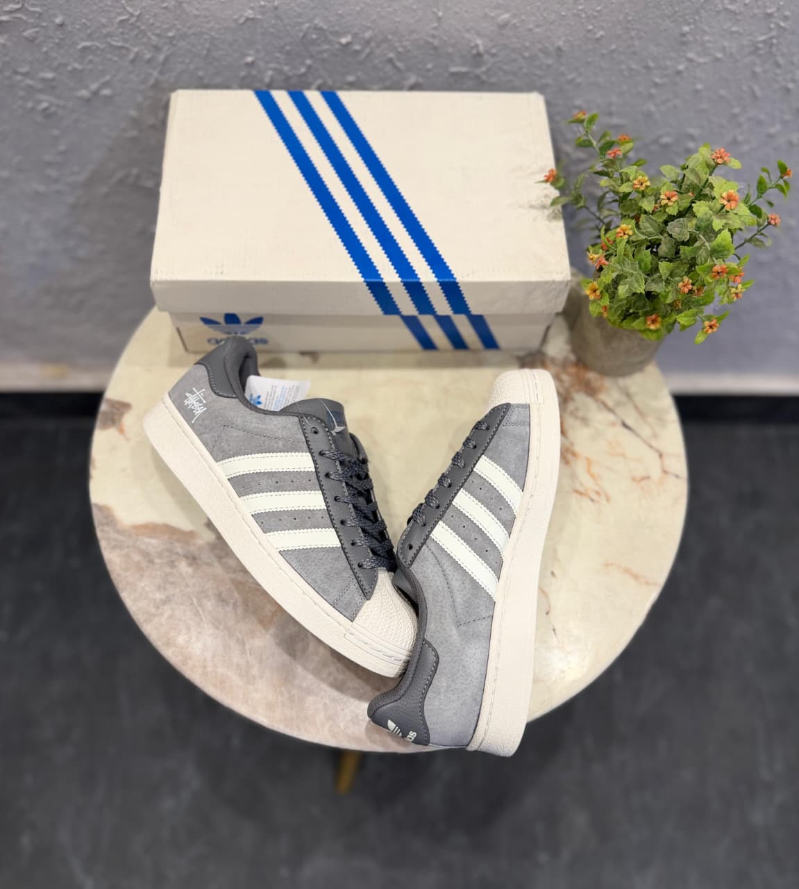 ADIDAS ORIGINALS SUPERSTAR STUSSY GREY