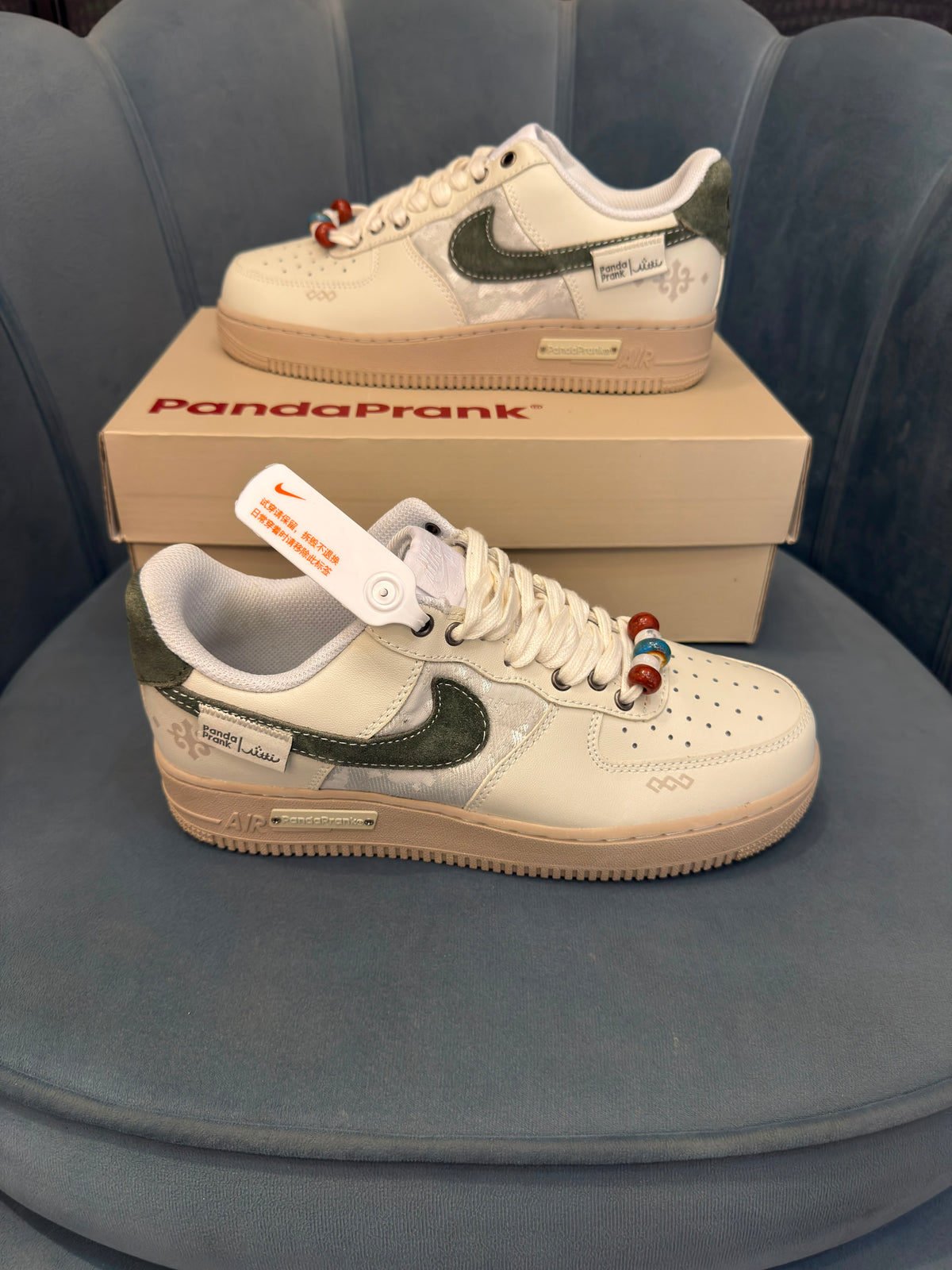 NIKE AIRFORCE  ONE PANDAPRANK WHITE GREEN