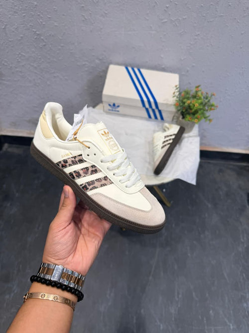 ADIDAS ORIGINALS SAMBA CREAM LEOPARD STRIPES