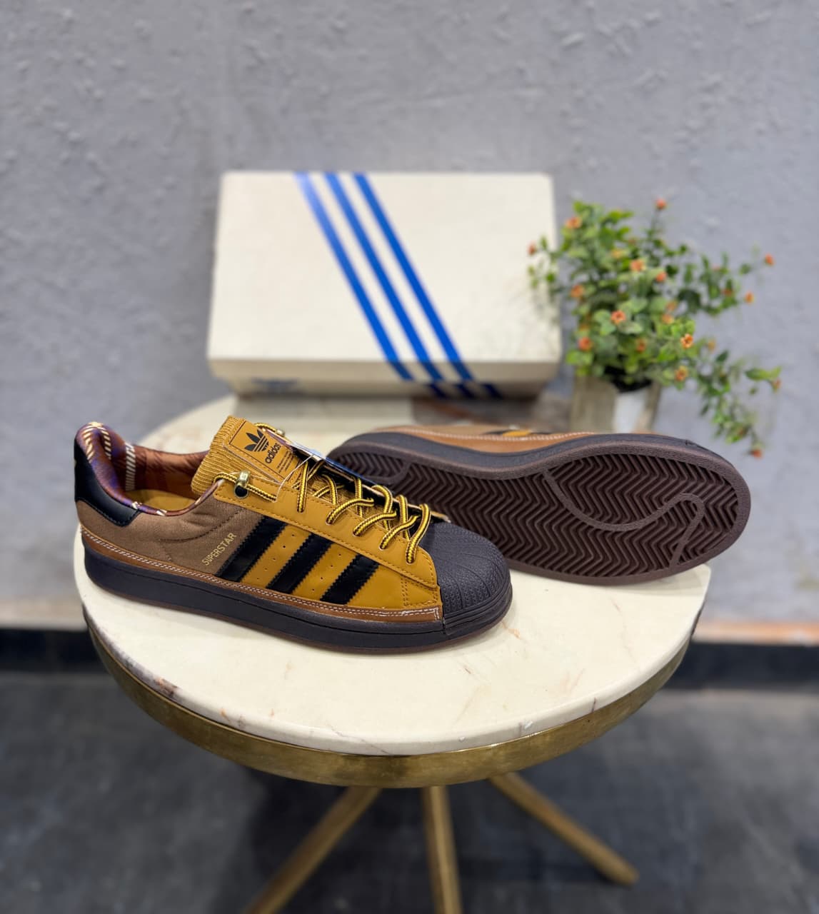 ADIDAS ORIGINALS SUPERSTAR 2ND GENERATION TAN BLACK SOLE