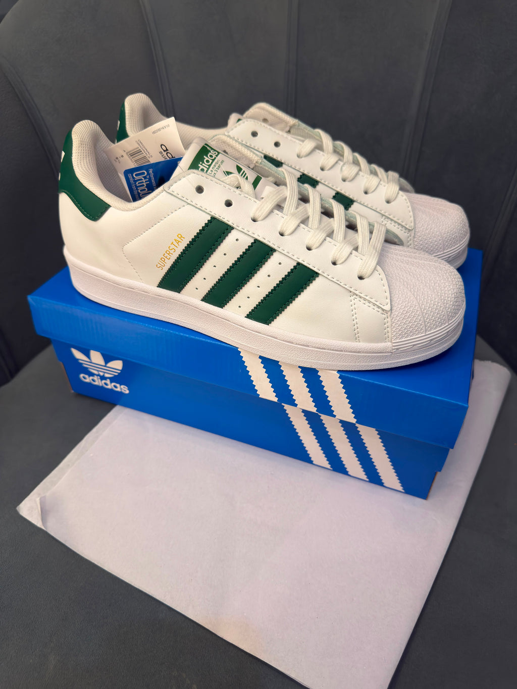 ADIDAS ORIGINALS SUPERSTAR WHITE GREEN