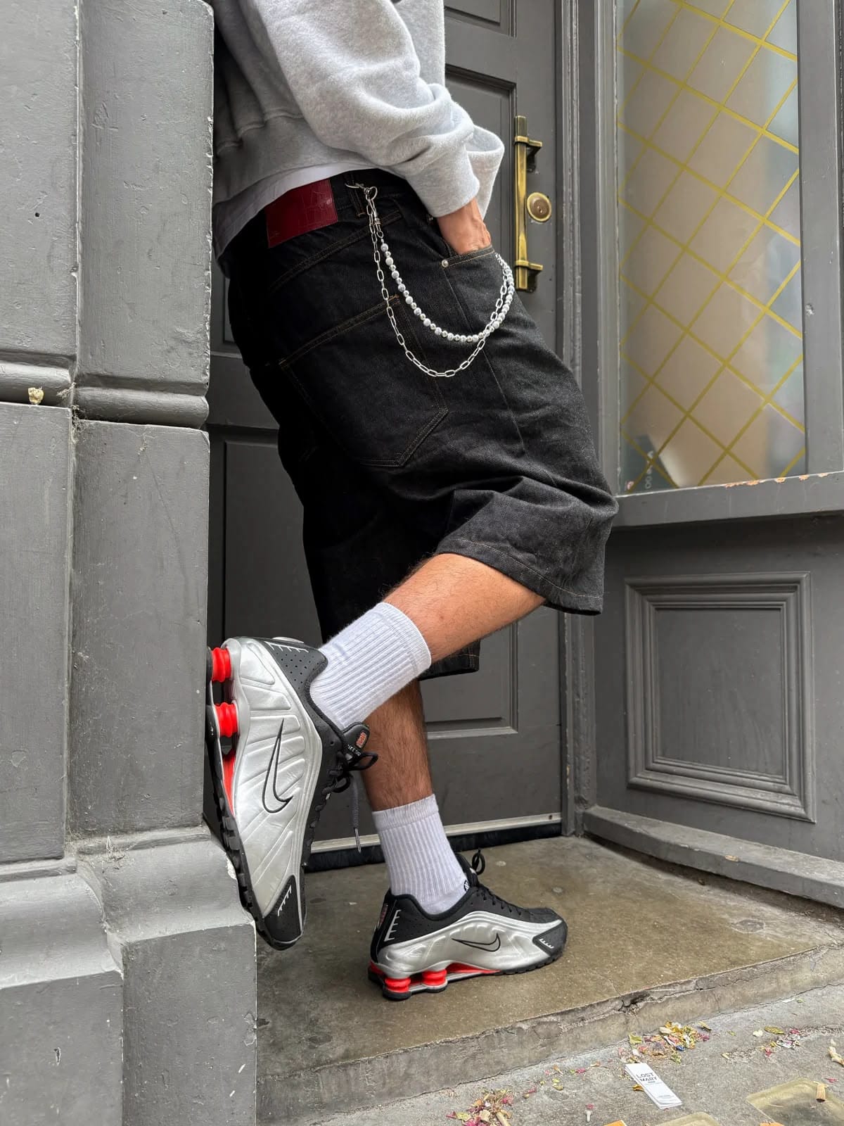 NIKE SHOX SILVER RED