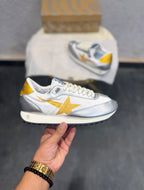 GOLDEN GOOSE MARATHON SNEAKER SILVER GOLD