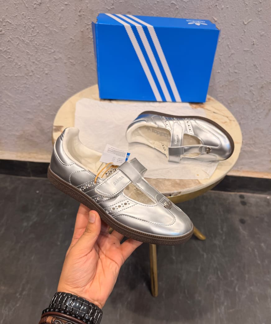 ADIDAS ORIGINAL SAMBA MARRY JANE METALLIC SILVER