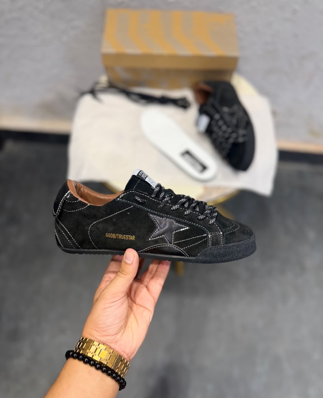 GOLDEN GOOSE TRUE STAR TRIPLE BLACK