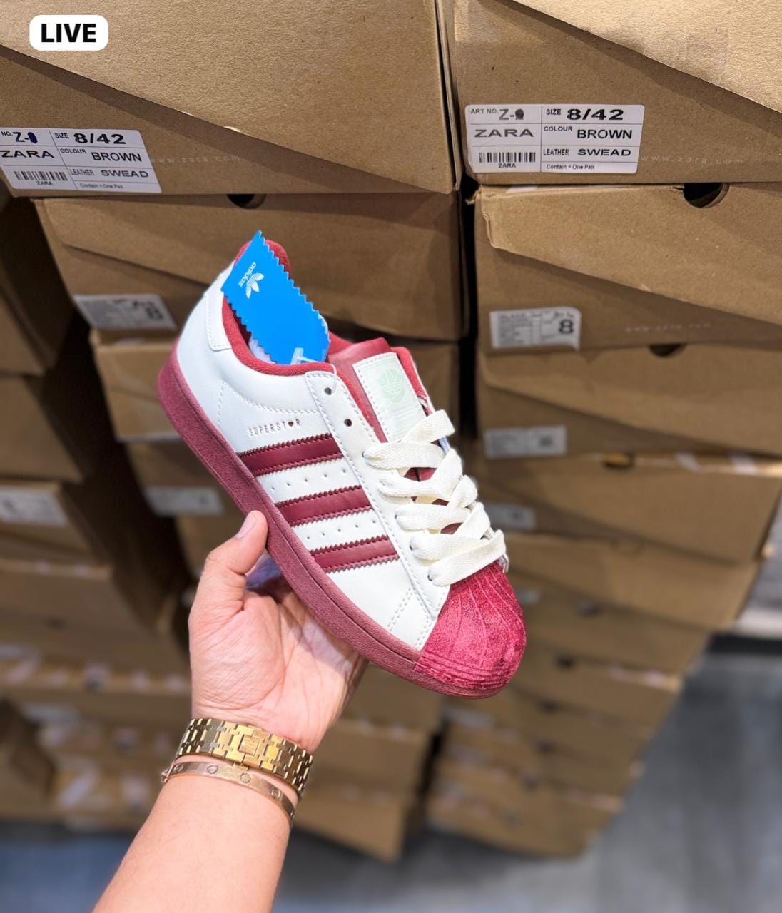 ADIDAS ORIGINALS  SUPERSTAR WINE WHITE CHERRY