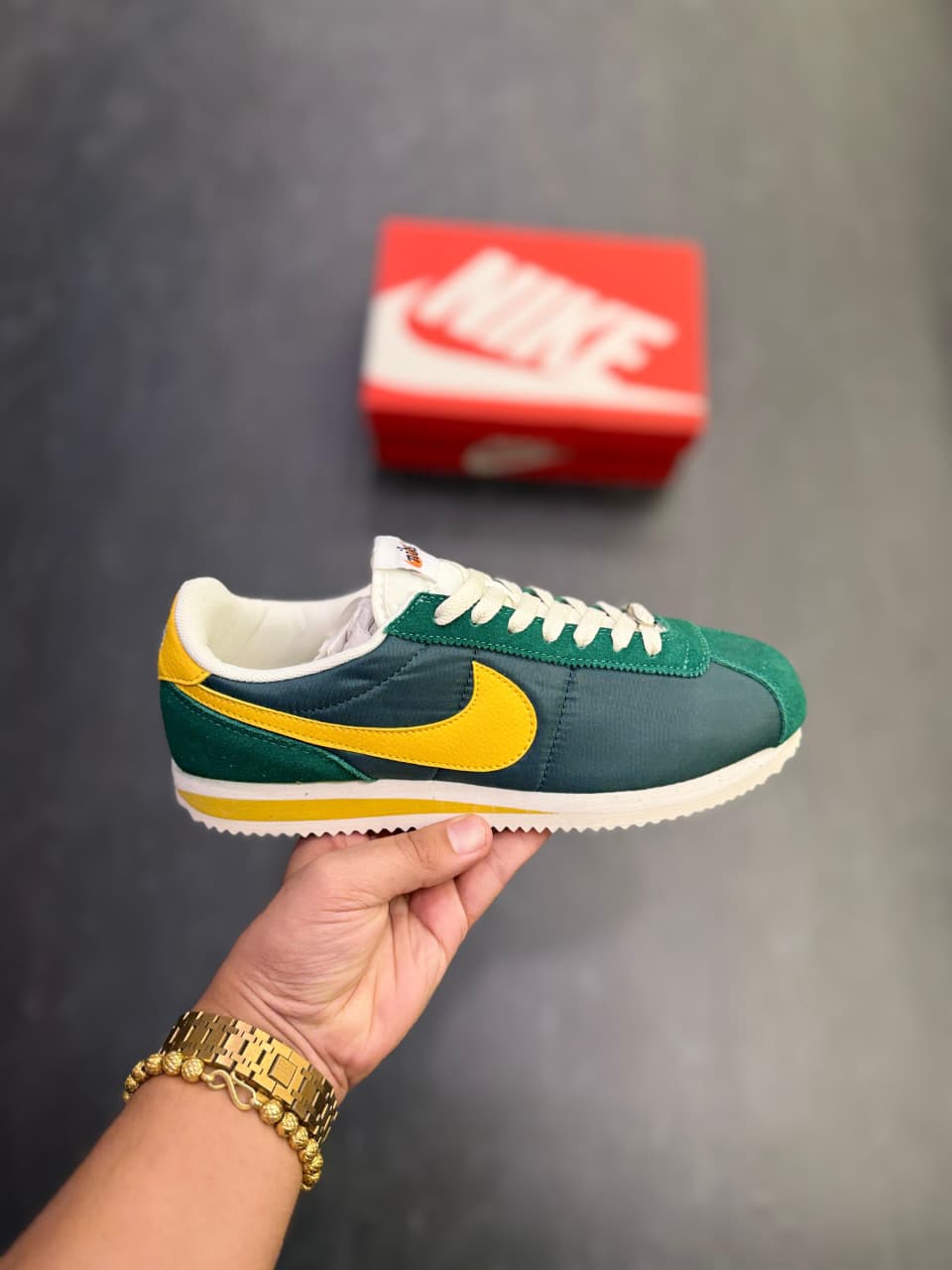 NIKE CORTEZ NYLON GREEN YELLOW