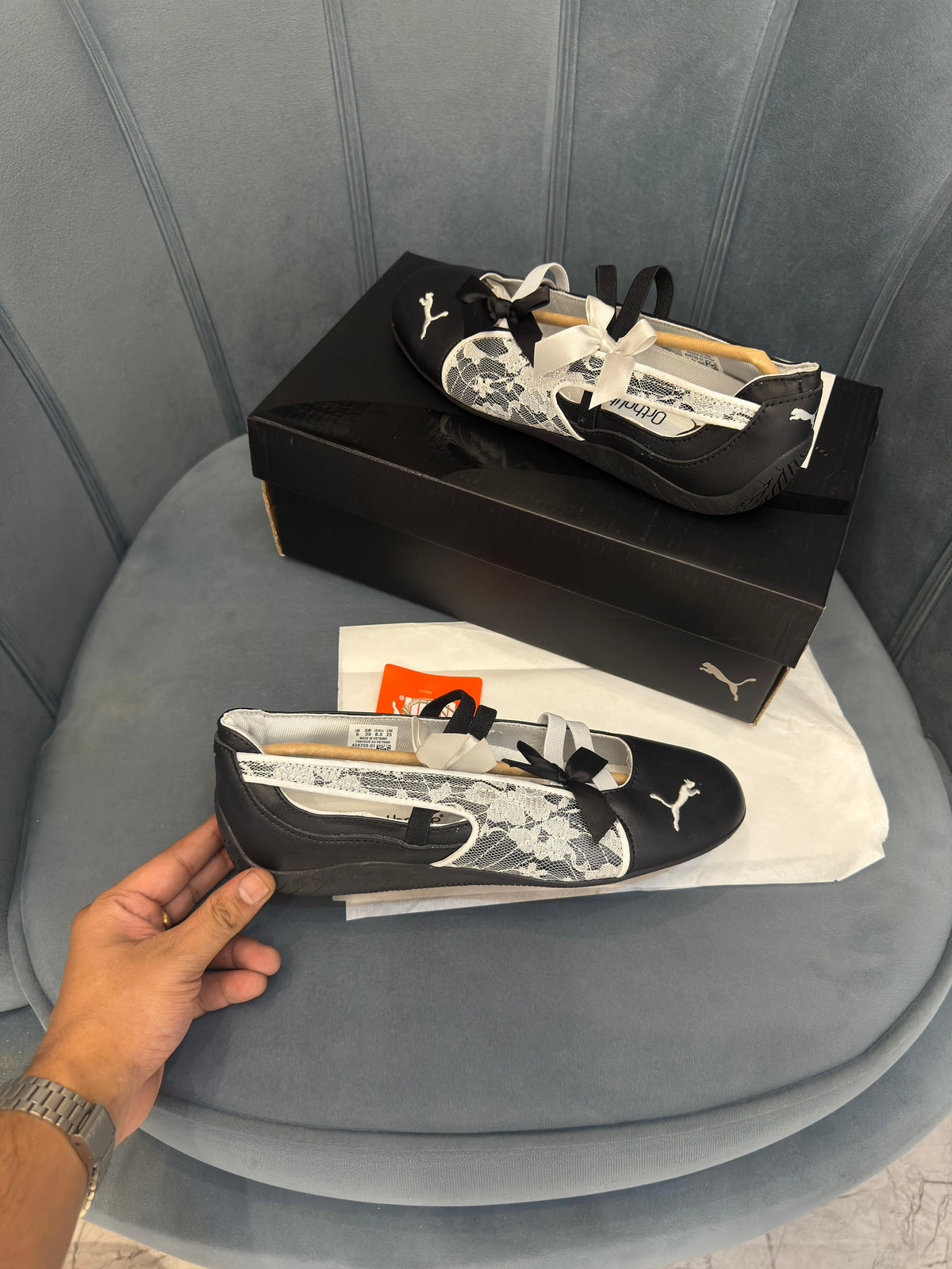 PUMA SPEEDCAT BALLET LACE SILVER AND BLACK