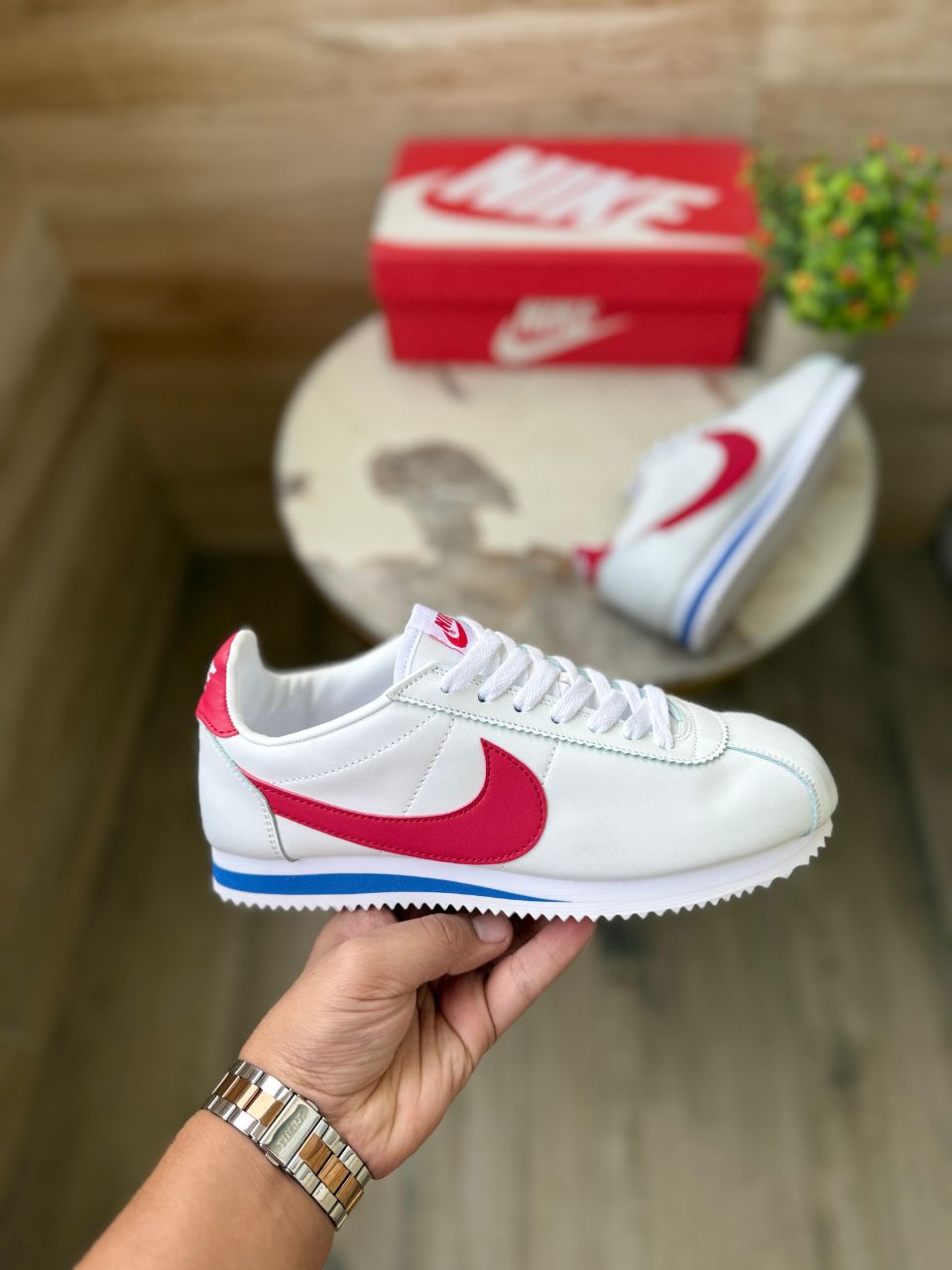 NIKE CORTEZ  VARSITY RED & WHITE AND BLUE