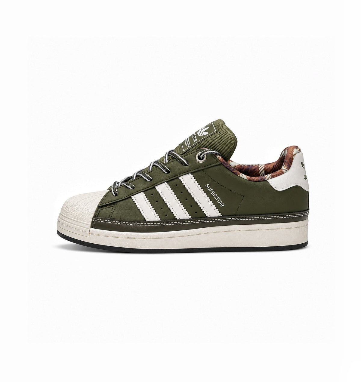 ADIDAS ORIGINALS SUPERSTAR 2ND GENERATION OLIVE GREEN WHITE SOLE