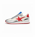 GOLDEN GOOSE MARATHON SNEAKERS SILVER RED
