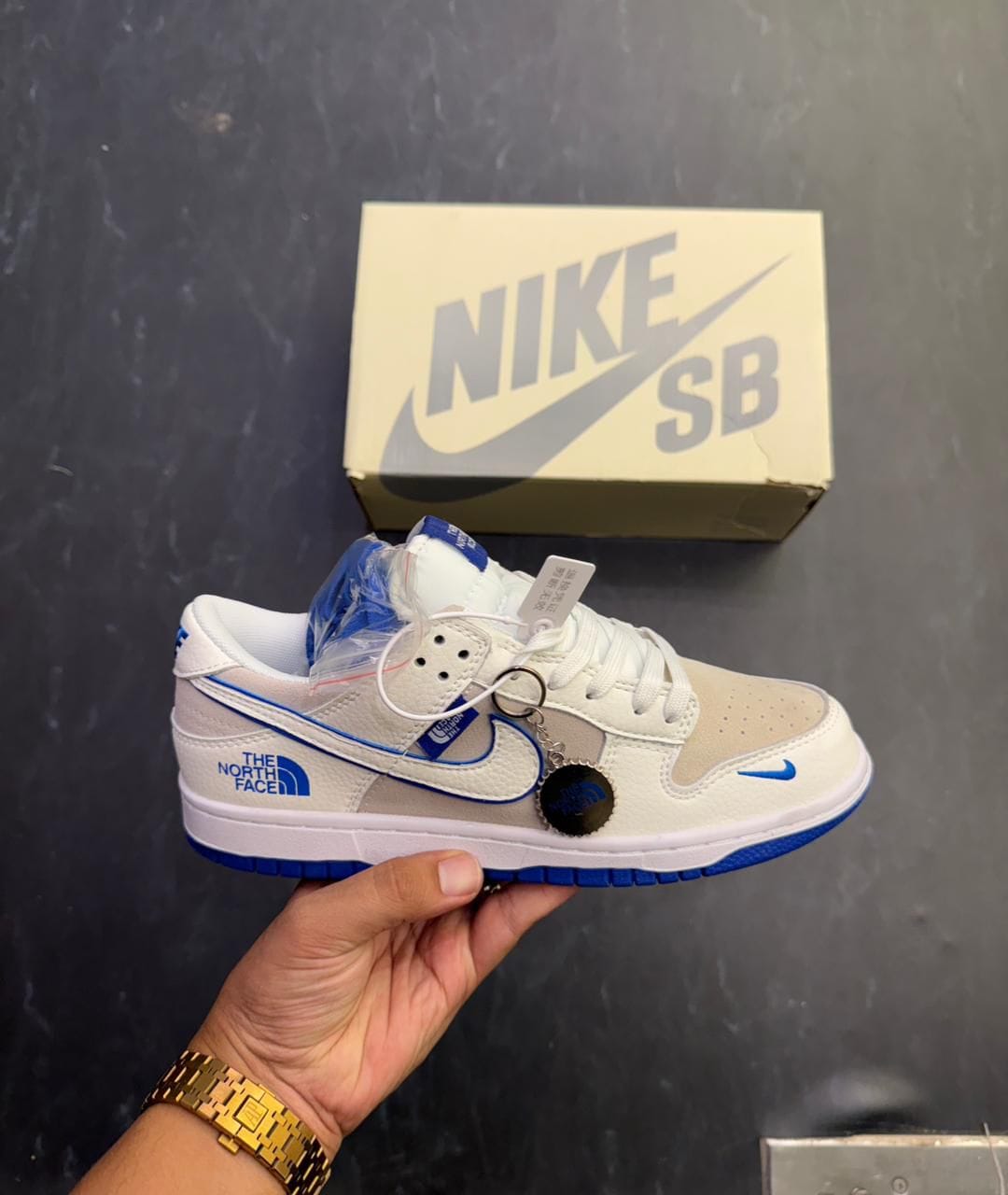 NIKE SB DUNK NORTH FACE WHITE BLUE