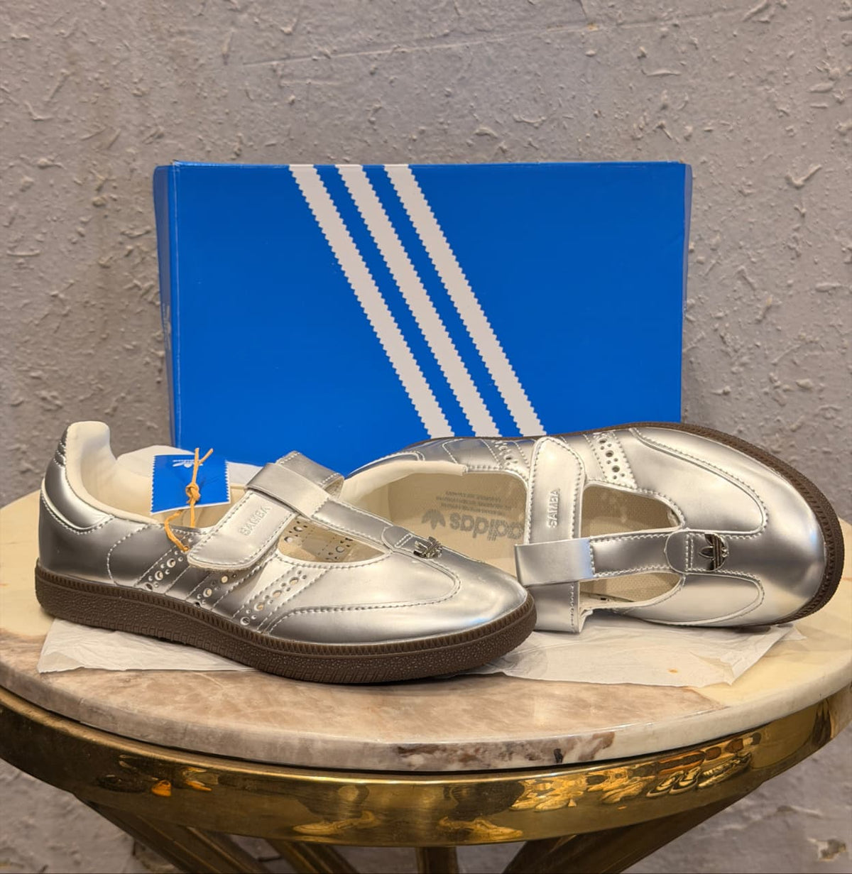 ADIDAS ORIGINAL SAMBA MARRY JANE METALLIC SILVER