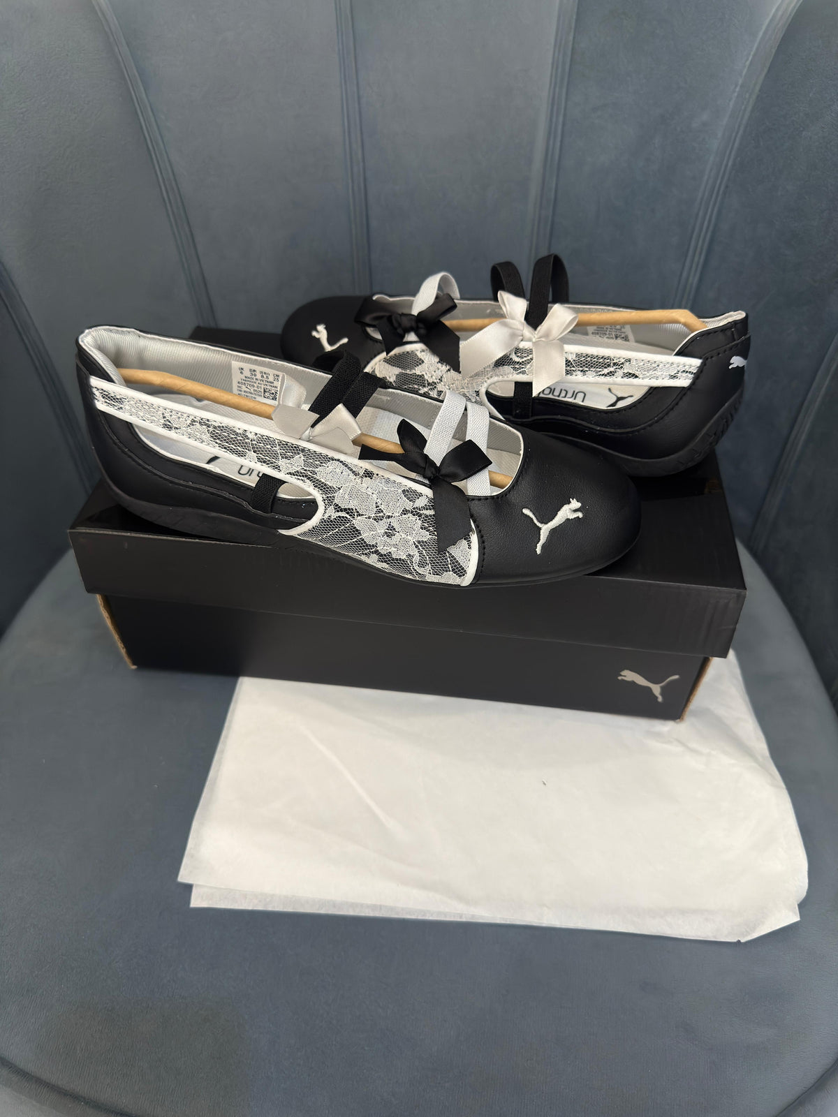 PUMA SPEEDCAT BALLET LACE SILVER AND BLACK