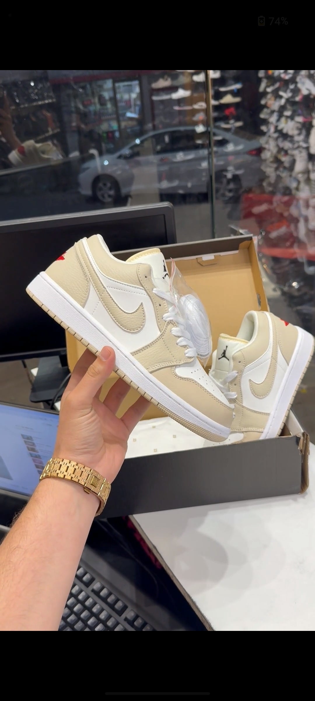 NIKE AIR JORDAN 1 LOW SE SAIL RATTAN UNIVERSITY RED