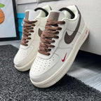 NIKE AIRFORCE ONE BROWN SWOOSH