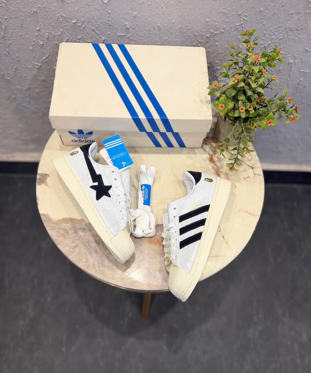 ADIDAS ORIGINALS SUPERSTAR BAPE WHITE BLACK