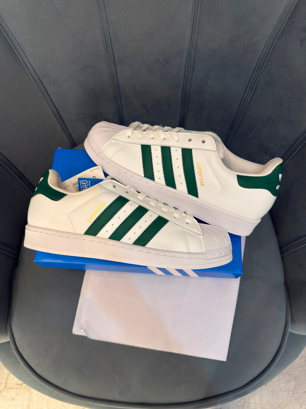 ADIDAS ORIGINALS SUPERSTAR WHITE GREEN