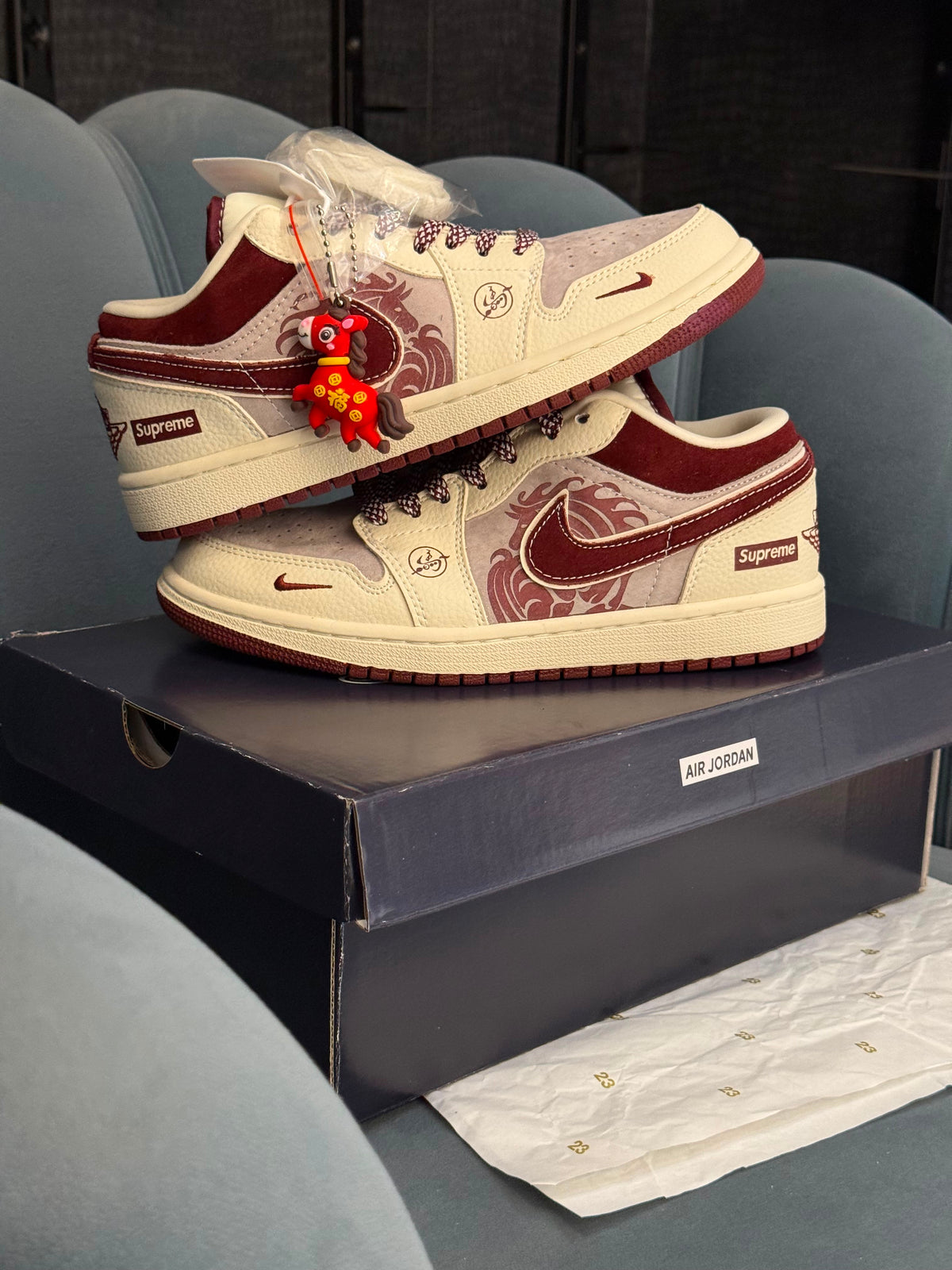 AIR JORDANS LOW X SUPREME YEAR OF HORSE