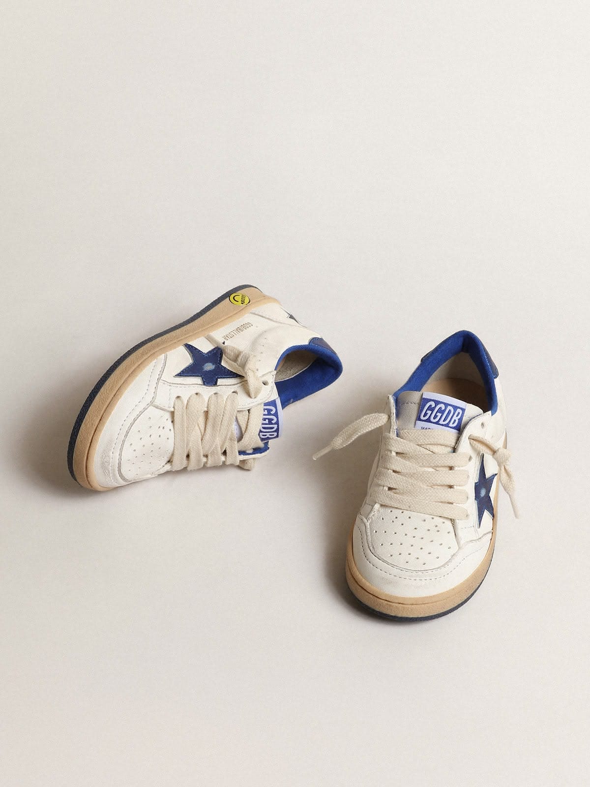 GOLDEN GOOSE BALL STAR WHITE BLUE SNEAKERS