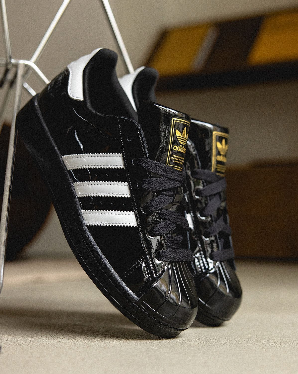 ADIDAS ORIGINALS SUPERSTAR ATMOS BLACK PATENT