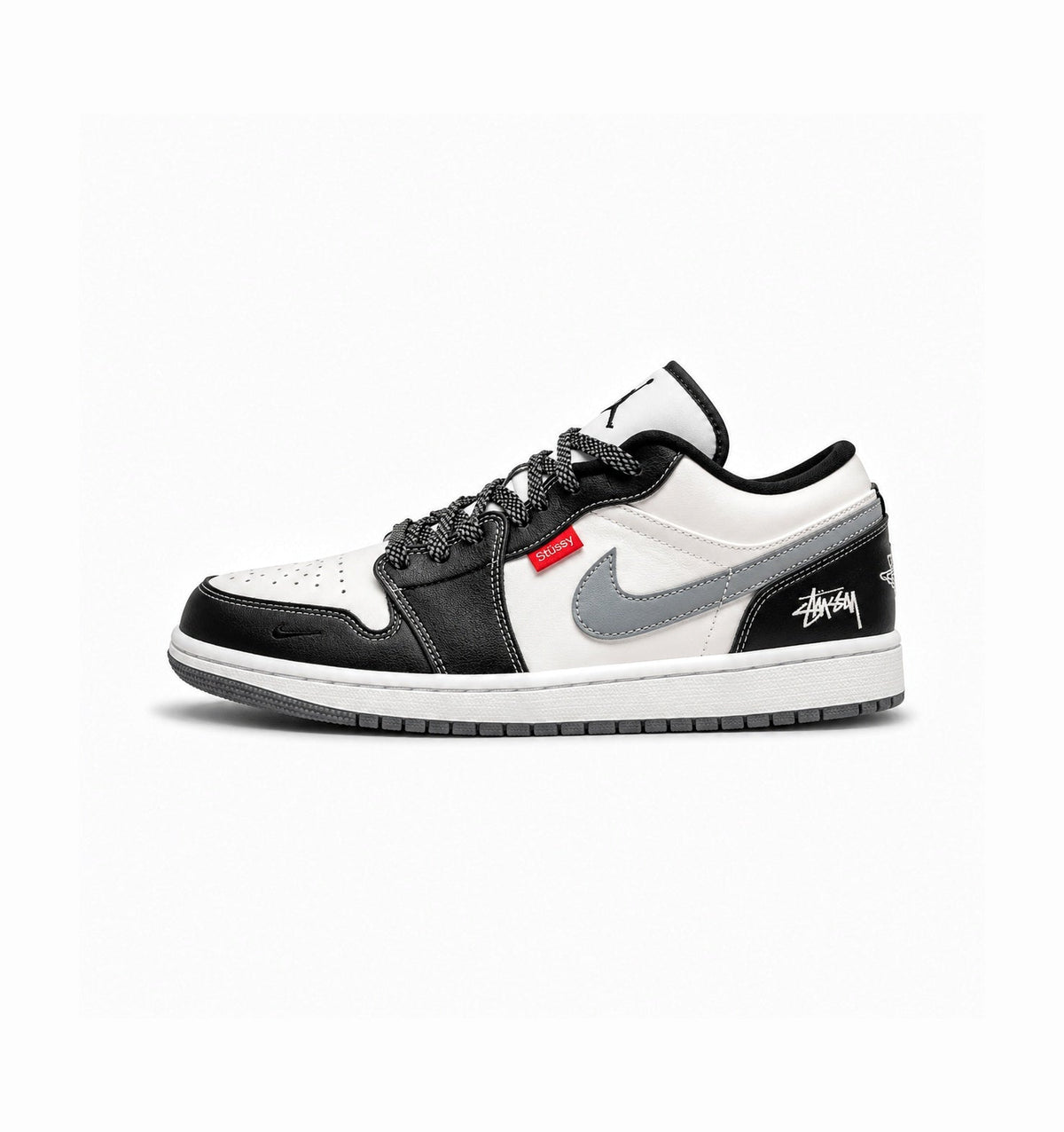 AIR JORDANS RETRO 1 X STUSSY BLACK GREY